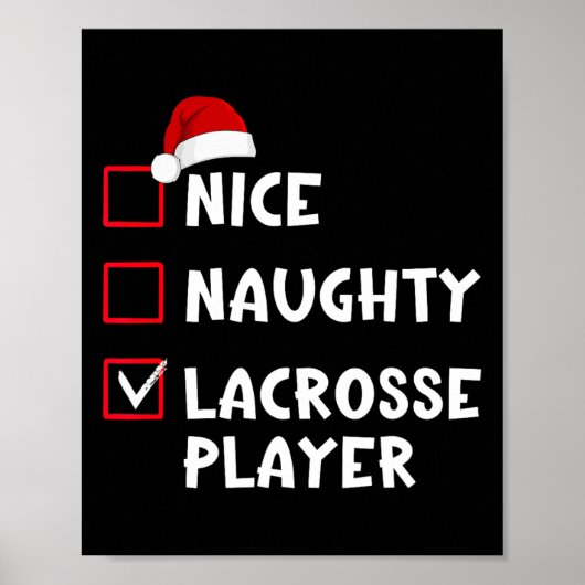 Leuke Naughty Lacrosse Spelerslijst Kerstman Poster (Voorkant)