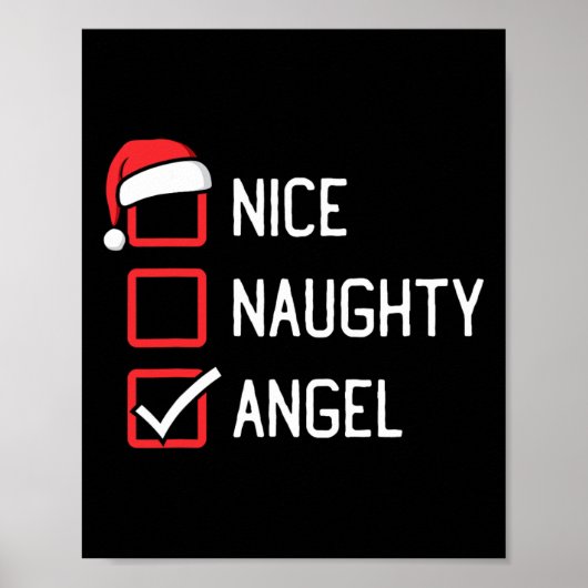 Leuke Naughty List Angel Christmas 1 Poster (Voorkant)