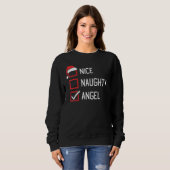 Leuke Naughty List Angel Christmas Trui (Voorkant volledig)