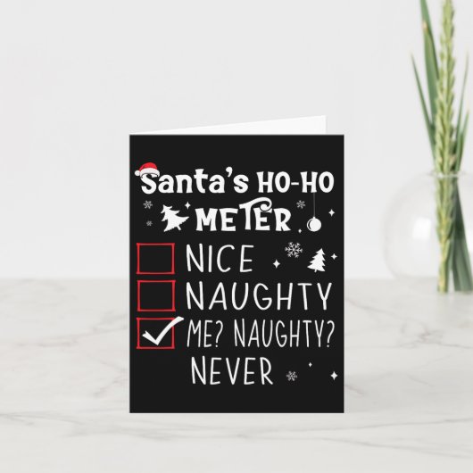Leuke Naughty Me Naughty Never Kerstlijst 1 Kaart (Voorkant)