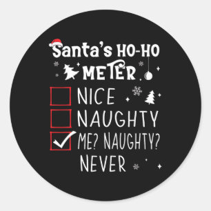Leuke Naughty Me Naughty Never Kerstlijst 1 Ronde Sticker