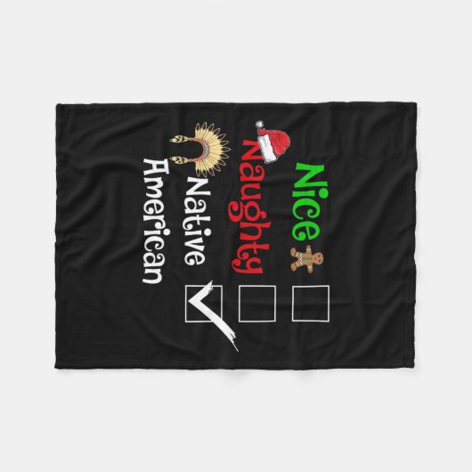 Leuke Naughty Native American Kerstman Pyjam Fleece Deken (Voorkant (Horizontaal))