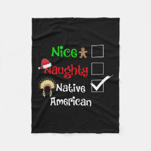 Leuke Naughty Native American Kerstman Pyjam Fleece Deken