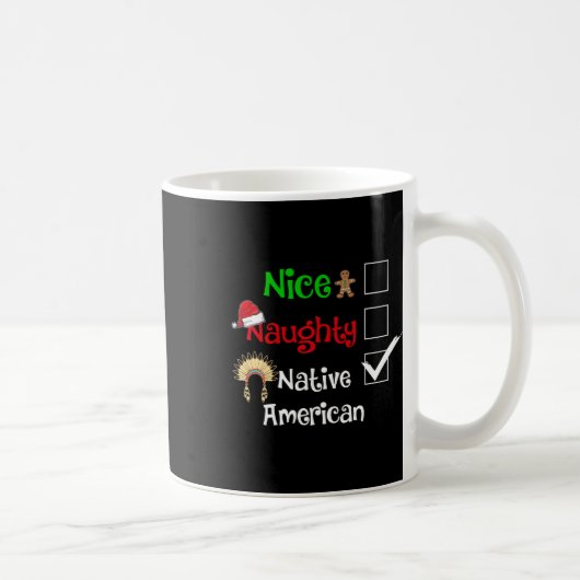 Leuke Naughty Native American Kerstman Pyjam Koffiemok (Rechts)