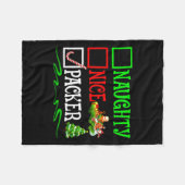Leuke Naughty Packer Kerstlijst Fleece Deken (Voorkant (Horizontaal))