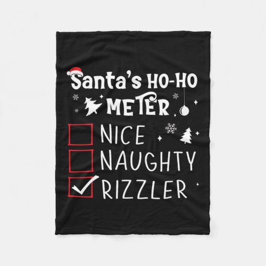 Leuke Naughty Rizzler Kerstlijst Xmas Rizz Sant Fleece Deken (Voorkant)