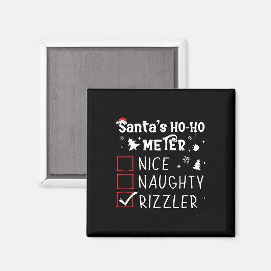 Leuke Naughty Rizzler Kerstlijst Xmas Rizz Sant Magneet (Voorkant / Achterkant)