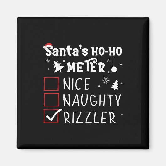 Leuke Naughty Rizzler Kerstlijst Xmas Rizz Sant Magneet (Voorkant)