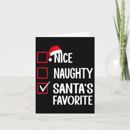 Leuke Naughty Santa's Favoriete Kerstman Kaart (Voorkant)