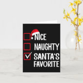 Leuke Naughty Santa's Favoriete Kerstman Kaart (Gele Bloem)