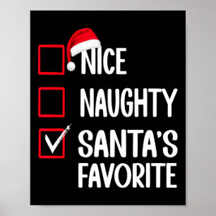 Leuke Naughty Santa's Favoriete Kerstman Poster