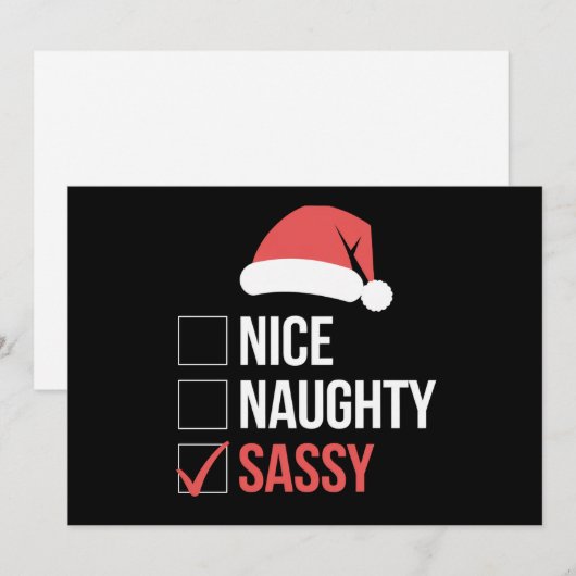 Leuke Naughty Sassy kerstlijst Feestdagenkaart (Voorkant / Achterkant)