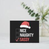 Leuke Naughty Sassy kerstlijst Feestdagenkaart (Staand voorkant)