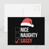 Leuke Naughty Sassy kerstlijst Feestdagenkaart (Voorkant / Achterkant)