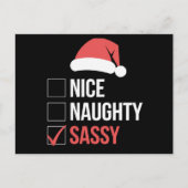Leuke Naughty Sassy kerstlijst Feestdagenkaart (Voorkant)