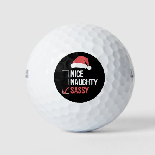Leuke Naughty Sassy kerstlijst Golfballen (Voorkant)
