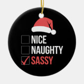 Leuke Naughty Sassy kerstlijst Keramisch Ornament (Voorkant)
