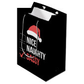 Leuke Naughty Sassy kerstlijst Medium Cadeauzakje (Voorkant Gekanteld)