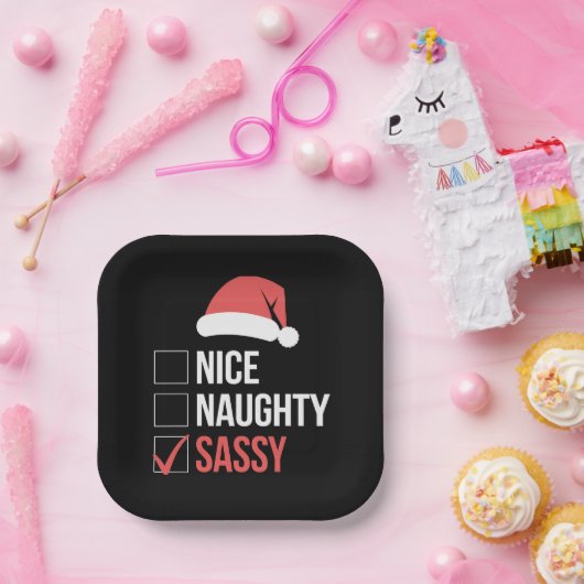 Leuke Naughty Sassy kerstlijst Papieren Bordje (Feest)