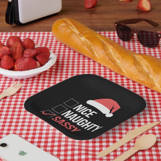 Leuke Naughty Sassy kerstlijst Papieren Bordje (Picknick)