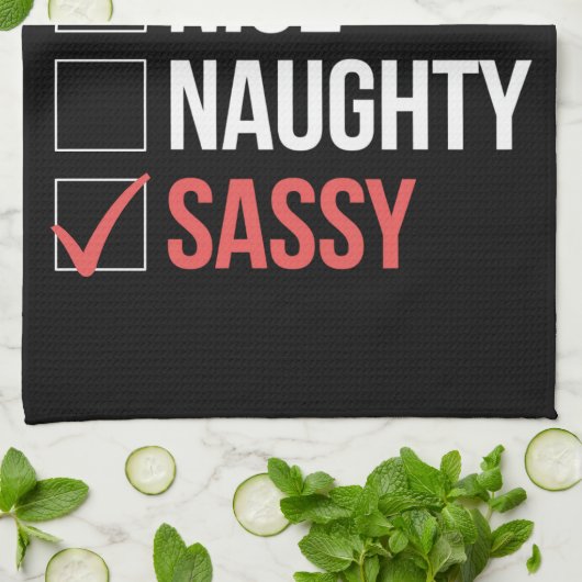 Leuke Naughty Sassy kerstlijst Theedoek (Gevouwen)