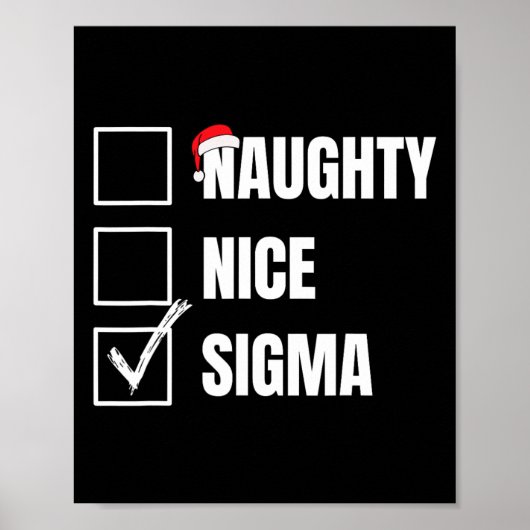 Leuke Naughty Sigma Grappige Kerstlijst Kerstsigma Poster (Voorkant)