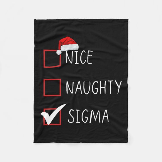 Leuke Naughty Sigma List Santa Claus Funny Sarcast Fleece Deken (Voorkant)