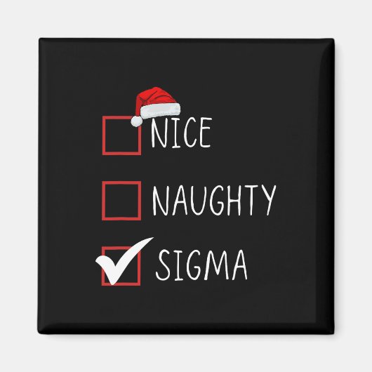 Leuke Naughty Sigma List Santa Claus Funny Sarcast Magneet (Voorkant)