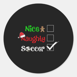 Leuke Naughty Soccer Football Santa Christmas Pyja Ronde Sticker