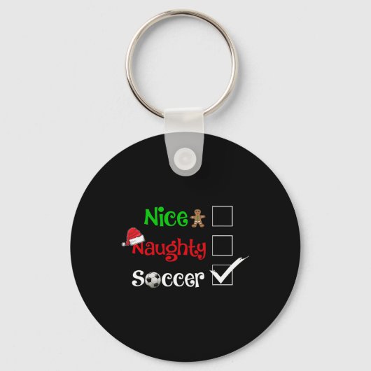 Leuke Naughty Soccer Football Santa Christmas Pyja Sleutelhanger (Voorkant)