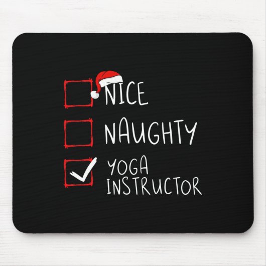 Leuke Naughty Yoga Instructor Kerstman Lijst Muismat (Voorkant)