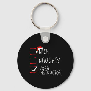 Leuke Naughty Yoga Instructor Kerstman Lijst Sleutelhanger