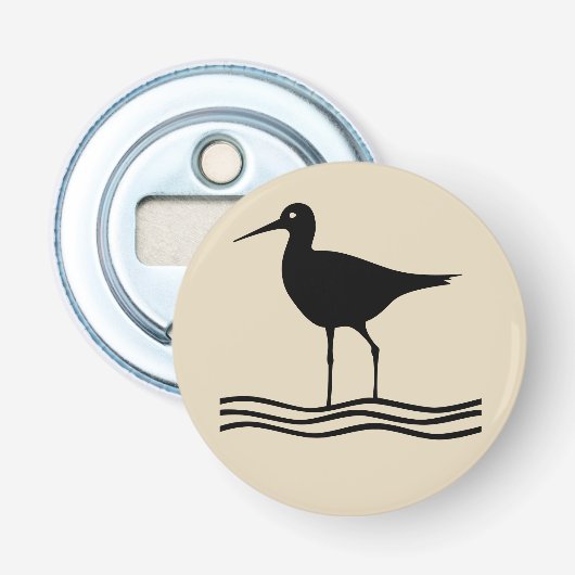leuke nautische CRANE BIRD-thema | Button Flesopener (Voorkant)
