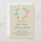 Leuke nautische krans strand verlovingsfeest kaart (Voorkant)