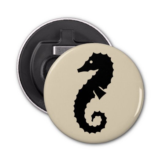 leuke nautische SEAHORSE-thema | Button Flesopener (Voorkant)
