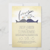 Leuke nautische strand bruiloft uitnodiging met wa (Voorkant)