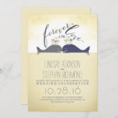 Leuke nautische strand bruiloft uitnodiging met wa (Voorkant / Achterkant)