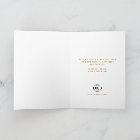 Leuke Navy Blue Faux Gold Business Gelukkige Verja Kaart (Binnen)