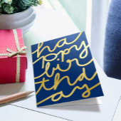 Leuke Navy Blue Faux Gold Business Gelukkige Verja Kaart