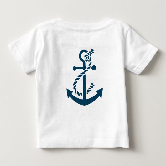 Leuke Navy Blue Nautische Boot Anker Illustratie (Achterkant)