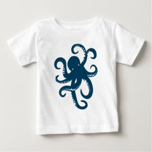 Leuke Navy Blue Nautische Octopus Illustratie