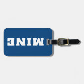 Leuke Navy Witte MINE Gepersonaliseerde Bagage Tag Bagagelabel (Voorkant horizontaal)