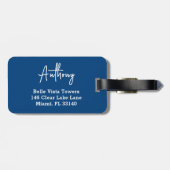 Leuke Navy Witte MINE Gepersonaliseerde Bagage Tag Bagagelabel (Achterkant horizontaal)
