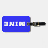 Leuke Neon Blauwe Witte MINE Aangepaste Bagage Lab Bagagelabel (Voorkant horizontaal)