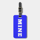 Leuke Neon Blauwe Witte MINE Aangepaste Bagage Lab Bagagelabel (Voorkant verticaal)