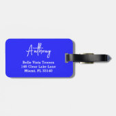 Leuke Neon Blauwe Witte MINE Aangepaste Bagage Lab Bagagelabel (Achterkant horizontaal)