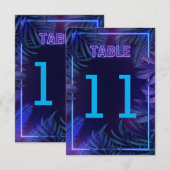 Leuke Neon Glow-feest Downloadbare Tafel Nummer Kaart (Voorkant / Achterkant)