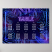 Leuke Neon Glow Verjaardag Downloadbare Zitting Gr Poster (Voorkant)