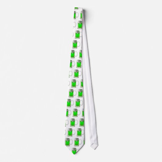 Leuke neon groene bier St. Patrick's Day Stropdas (Voorkant)