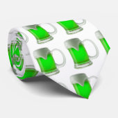 Leuke neon groene bier St. Patrick's Day Stropdas (Opgerold)